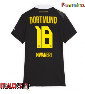 Borussia Dortmund Ethan Nwaneri #18 Seconda Maglia Femmina 2026-27 Manica Corta